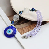 Braided Rope Metal Beads Wall Hanging Decor Glass Evil Eye Pendant BE384