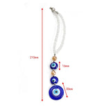 Braided Rope Metal Beads Wall Hanging Decor Glass Evil Eye Pendant BE384