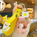 Oil Shiba Inu Key Chain Drinks Bottle Acrylic Cartoon Dog Animal Pig Pendant