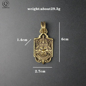 Vintage Brass Lion Keychain Pendant Jewelry Copper Punk Key Holder