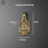 Vintage Brass Lion Keychain Pendant Jewelry Copper Punk Key Holder
