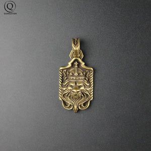 Vintage Brass Lion Keychain Pendant Jewelry Copper Punk Key Holder