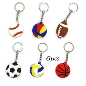 6pcs Mexican cactus hat hot dog Bohemian car dinosaur key chain PVC pendant