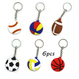 6pcs Mexican cactus hat hot dog Bohemian car dinosaur key chain PVC pendant