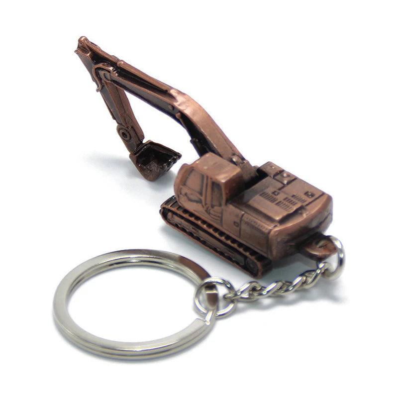 Alloy 3D Excavator Keychain Pendant, Car Accessory for Girls