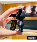 Half Skull Body Robot Bear Keychain Porte Clefs Punk Animal Keyring Car Keychain