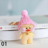 Cute Duck Keychain Plush Yellow Lalafanfan Bag Pendant Keyring