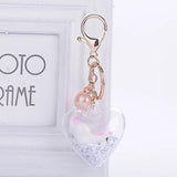Sequins Heart-shaped Car Keychain Pink Unicorn Love Pendant