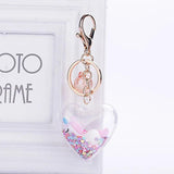 Sequins Heart-shaped Car Keychain Pink Unicorn Love Pendant