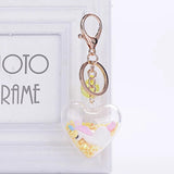 Sequins Heart-shaped Car Keychain Pink Unicorn Love Pendant