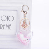 Sequins Heart-shaped Car Keychain Pink Unicorn Love Pendant