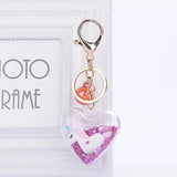 Sequins Heart-shaped Car Keychain Pink Unicorn Love Pendant