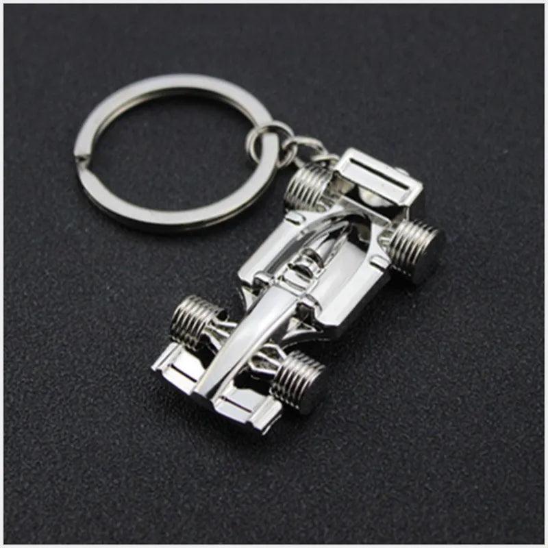 F1 Racing Model Keychains Metal Car Key Rings