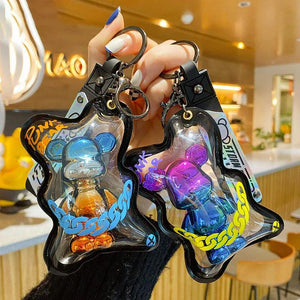 Cartoon Bear Transparent Bag Keychain Acrylic Chain