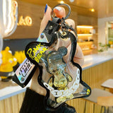 Cartoon Bear Transparent Bag Keychain Acrylic Chain