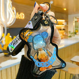 Cartoon Bear Transparent Bag Keychain Acrylic Chain