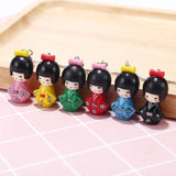 6PCS Colorful Japanese Kimono Girl Keychain Doll Keychain Key Ring
