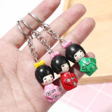 6PCS Colorful Japanese Kimono Girl Keychain Doll Keychain Key Ring