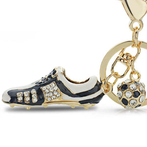 Crystal Soccer Shoes Rhinestone Keychain Purse Buckle Pendant Gift DK258