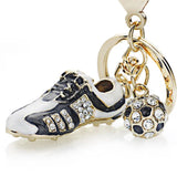 Crystal Soccer Shoes Rhinestone Keychain Purse Buckle Pendant Gift DK258