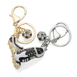 Crystal Soccer Shoes Rhinestone Keychain Purse Buckle Pendant Gift DK258
