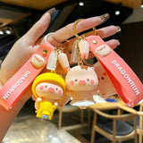 Pig Chrysanthemum Keychain Bag Pendant Couple Accessories