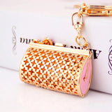 Cartoon Kitten Head Shape Handbag Key Chain Metal Pendant