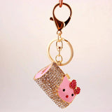 Cartoon Kitten Head Shape Handbag Key Chain Metal Pendant