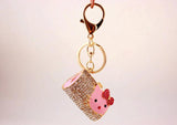 Cartoon Kitten Head Shape Handbag Key Chain Metal Pendant