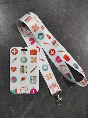 Doctor Nurse Chemical Electrocardiogram Card Neck Strap Lanyards Holder