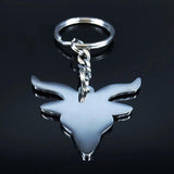 Sheep Head Satan Stainless Steel Key Chains Enamel Keyring Jewelry