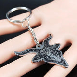 Sheep Head Satan Stainless Steel Key Chains Enamel Keyring Jewelry