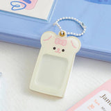 INS Bear Photocard Holder Kpop Idol Photo Sleeve Case with Keychain