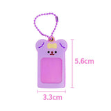INS Bear Photocard Holder Kpop Idol Photo Sleeve Case with Keychain