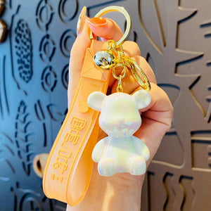 Colorful Bear Resin Doll Keychain for Women