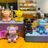 Colorful Bear Resin Doll Keychain for Women