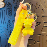 Colorful Bear Resin Doll Keychain for Women