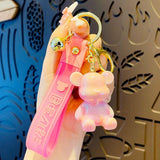 Colorful Bear Resin Doll Keychain for Women