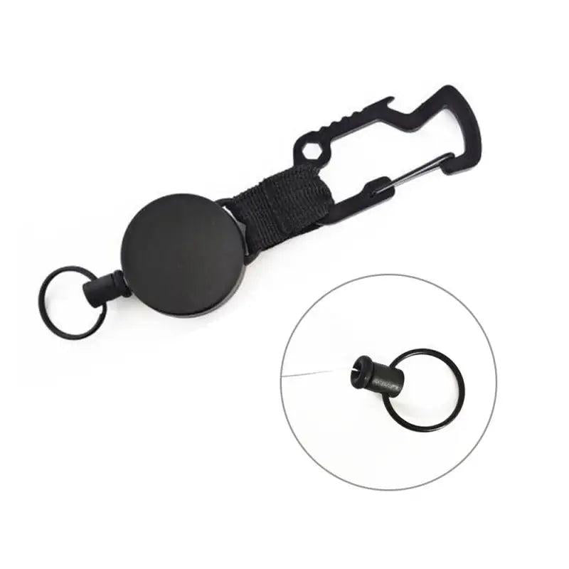 Thick Nylon Rope Keychain Telescopic Key Chain Ring Carabiner