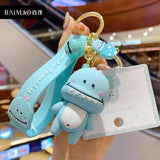 Cartoon Silicone Animal Key Chain - Panda Cat Lion Tiger Rabbit Dinosaur Doll
