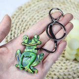 Animal Frog Keychain Stainless Steel Key Ring for Women Girl
