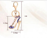 Pearl Studded Multicolor High-Heel Shoe Keychain