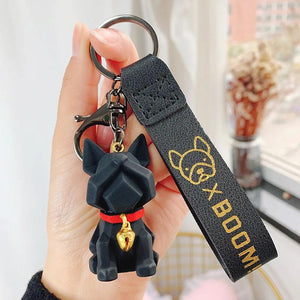 Bells Bulldog Keychain Couple Accessories Creative Gift