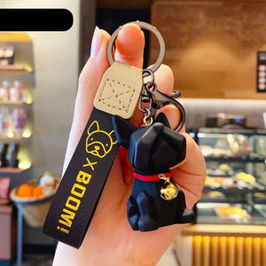 Bells Bulldog Keychain Couple Accessories Creative Gift
