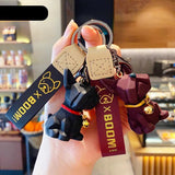 Bells Bulldog Keychain Couple Accessories Creative Gift