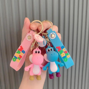Summer Anime Dinosaur Doll Keychain for Women Backpack Pendant Car Key Ring