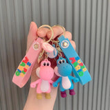 Summer Anime Dinosaur Doll Keychain for Women Backpack Pendant Car Key Ring