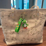 Summer Anime Dinosaur Doll Keychain for Women Backpack Pendant Car Key Ring