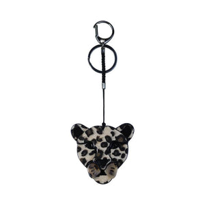 Leopard Acrylic Keychain Stainless Steel Key Ring for Women Girl Bag Accessories