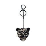 Leopard Acrylic Keychain Stainless Steel Key Ring for Women Girl Bag Accessories